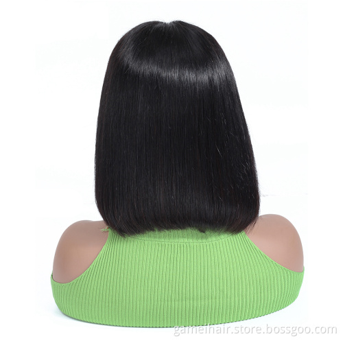 Wholesale 1B Natural Color Bob Wig Straight Human Hair Lace Front Cuticle Aligned Malaysian Hair Wig China Vendor Cheap Price